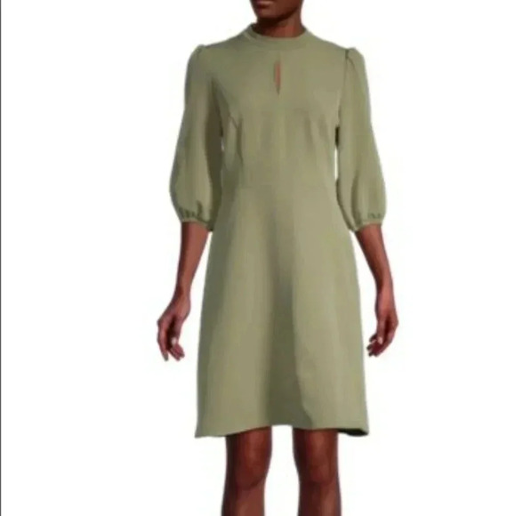 Nanette Lepore women's Keyhole Fit and Flare Olive Dress size 6 NWT - Picture 1 of 13